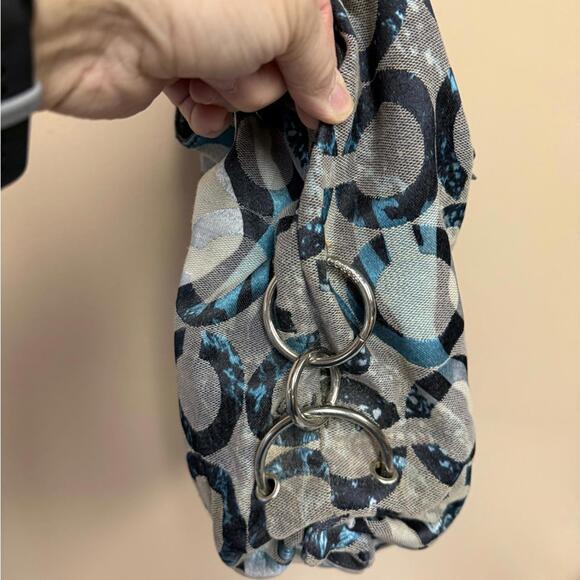 Coach Parker teal black and white bag 14895 - Picture 4 of 9